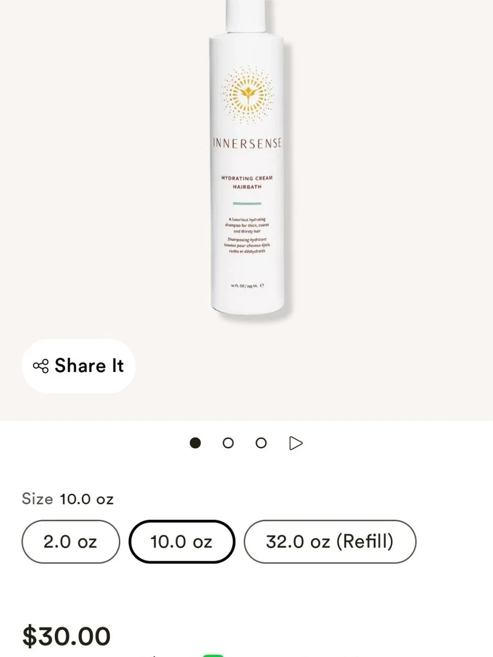 NWT INNERSENSE HYDRATING CREAM HAIR BATH